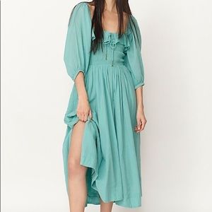 Free People Oasis midi dress in Vert De Mer